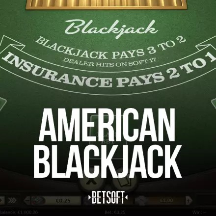 American Blackjack casino game by Betsoft Gaming – featured logo at Lollyspins Casino