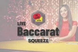 Baccarat Squeeze logo – Live Dealer by Evolution at Lollyspins Casino