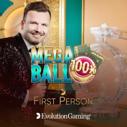 Table Games logo of First Person Mega Ball from Evolution at Lollyspins Casino