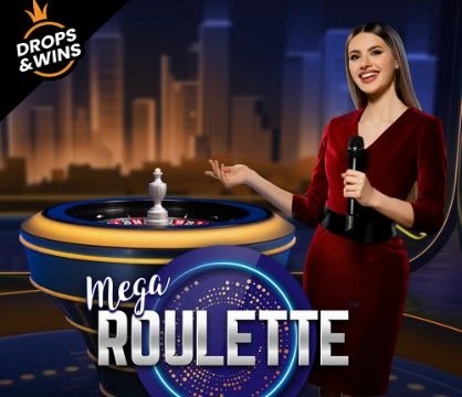 Mega Roulette online game logo by Pragmatic Play on lollyspins.vip