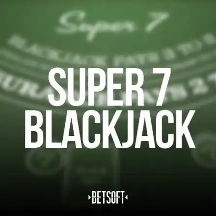 Super 7 Blackjack online game logo by Betsoft Gaming on lollyspins.vip
