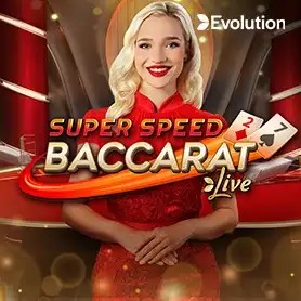 Super Speed Baccarat logo by Evolution at Lollyspins Casino
